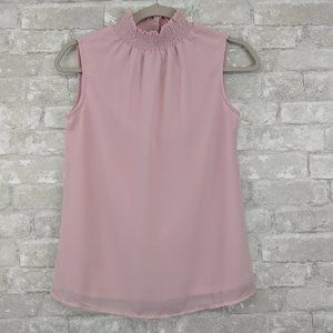 Japna Pink Mock Neck Sleeveless Top Size XS